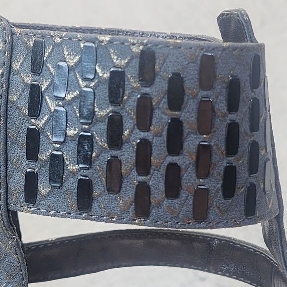 Jessica Simpson Celsus Ankle Cuff Strappy Dress Sandals, Gunmetal Size 10M - Picture 6 of 10